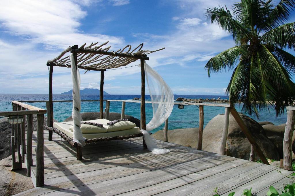 bliss hotel bed outside