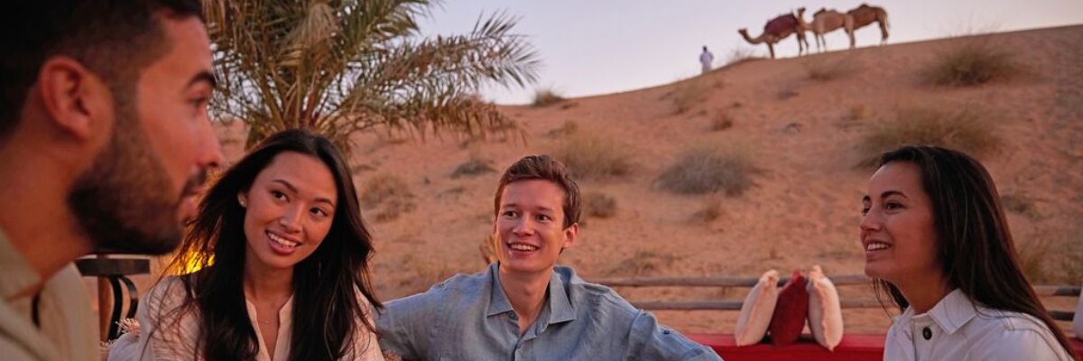 friends in desert chilling