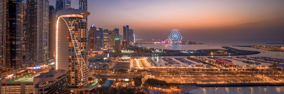 dubai harbor by night
